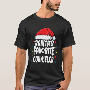 Santa's Favoriete Counselor Kerstverlichting Kerst T-shirt