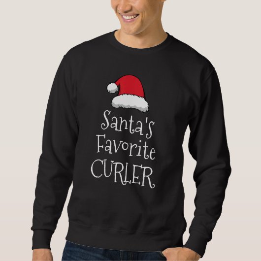 Santas favoriete curler Kerstmis Curling Trui (Voorkant)