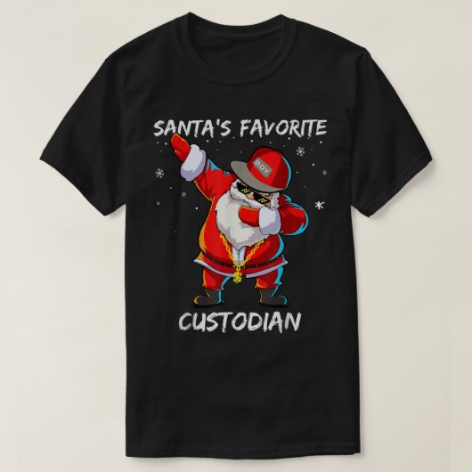 Santa's favoriete Custodian Funny Dabbing Santa Ch T-shirt (Design voorkant)