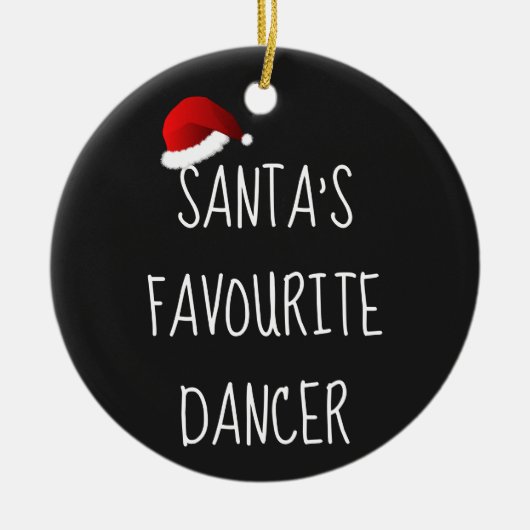 Santa's favoriete danser | Kerstdansdanking Keramisch Ornament (Voorkant)