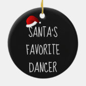 Santa's favoriete danser | Kerstdansdanking Keramisch Ornament (Achterkant)