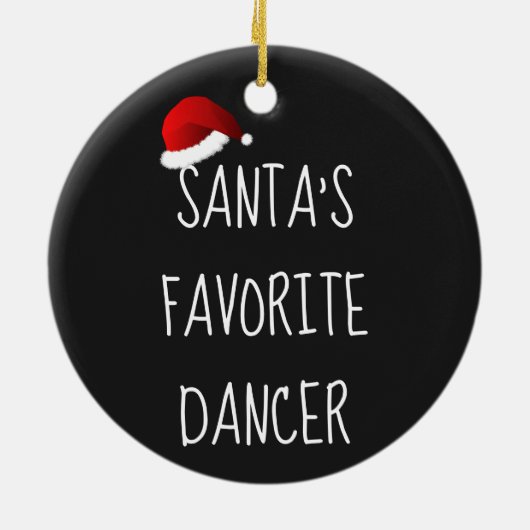 Santa's favoriete danser | Kerstdansdanking Keramisch Ornament (Achterkant)