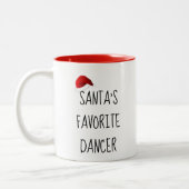 Santa's favoriete danser | Kerstdansdanking Tweekleurige Koffiemok (Links)