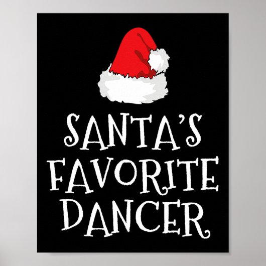 Santa's Favoriete Danser Kerstmis Grappige Kerstda Poster (Voorkant)