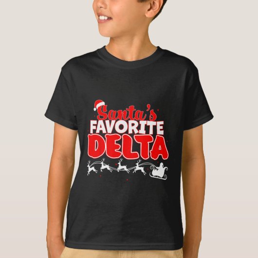 Santa's Favoriete Delta Kerstmis Sorority Kerstmis T-shirt (Voorkant)