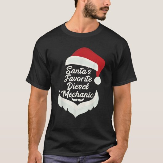 Santa's Favoriete Diesel Mechanic Christmas Funny  T-shirt (Voorkant)