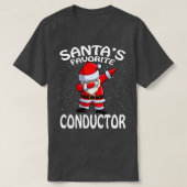 Santas Favoriete dirigent Kerstmis T-shirt (Design voorkant)