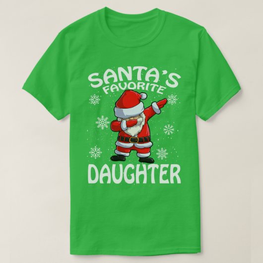 Santas Favoriete Dochter Kerstmis T-shirt (Design voorkant)