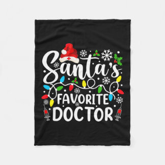 Santa's Favoriete Doctor Grappige Kerstman Familie Fleece Deken