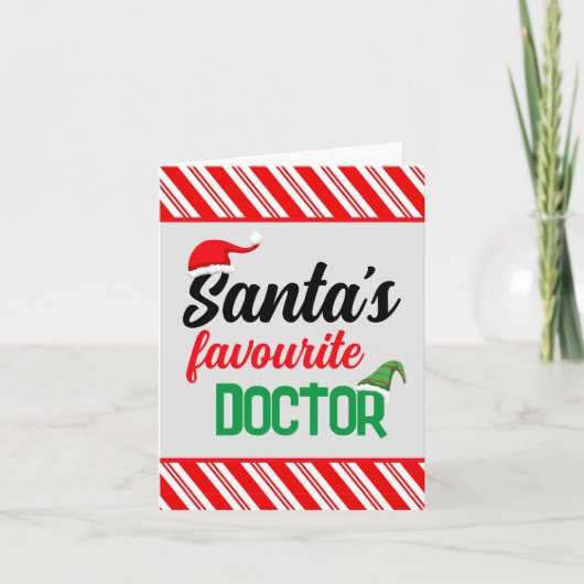 Santa's favoriete dokter Kerst elf pet grappig Kaart (Voorkant)