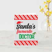Santa's favoriete dokter Kerst elf pet grappig Kaart (Gele Bloem)