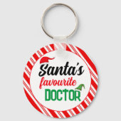 Santa's favoriete dokter Kerst elf pet grappig Sleutelhanger (Voorkant)