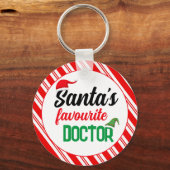 Santa's favoriete dokter Kerst elf pet grappig Sleutelhanger (Achterkant)