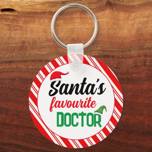 Santa's favoriete dokter Kerst elf pet grappig Sleutelhanger (Voorkant)