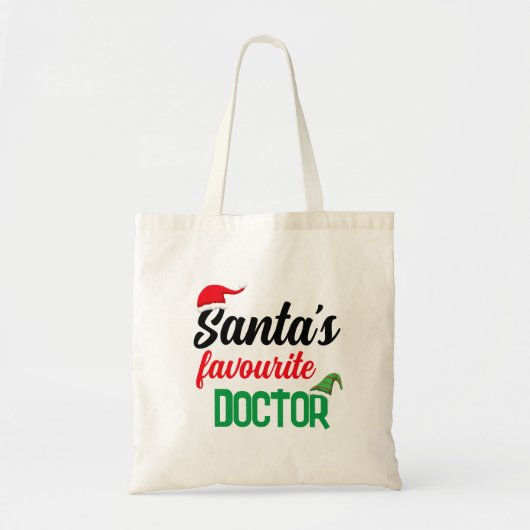 Santa's favoriete dokter Kerst elf pet grappig Tote Bag (Voorkant)