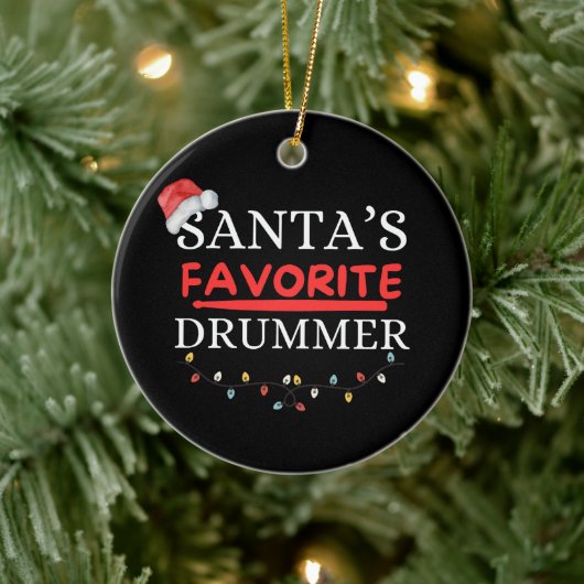 Santa's Favoriete Drummer Schattige Keramisch Ornament (Boom)