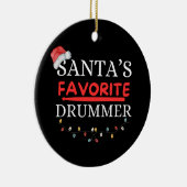 Santa's Favoriete Drummer Schattige Keramisch Ornament (Rechts)