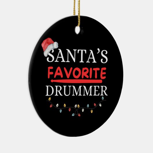 Santa's Favoriete Drummer Schattige Keramisch Ornament (Rechts)