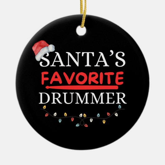 Santa's Favoriete Drummer Schattige Keramisch Ornament (Voorkant)