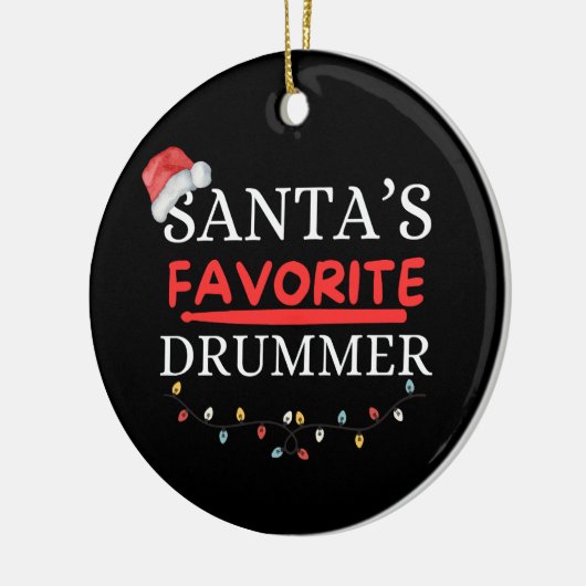 Santa's Favoriete Drummer Schattige Keramisch Ornament (Links)