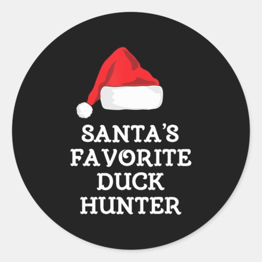 Santa's favoriete Duck Hunter Gift-kerstfeest Hu Ronde Sticker (Voorkant)