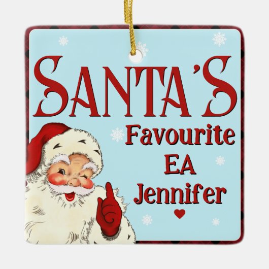 Santa's Favoriete EA Keramisch Ornament (Voorkant)