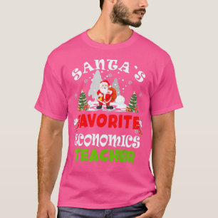 Santas Favoriete Economie Kerstcadeau leraar T-shirt