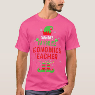Santas Favoriete Economie Kerstfeestdagen leraar T-shirt