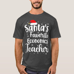 Santas Favoriete Economie Kerstmis Pet leraar T-shirt
