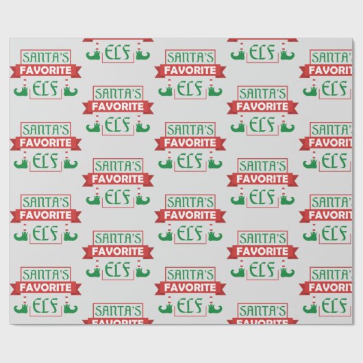 Santa's favoriete Elf Cadeaupapier (Vlak)