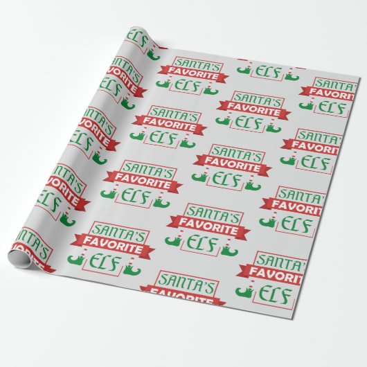 Santa's favoriete Elf Cadeaupapier (Uitgerold)