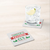 Santa's favoriete Elf Kartonnen Onderzetters (Insitu)