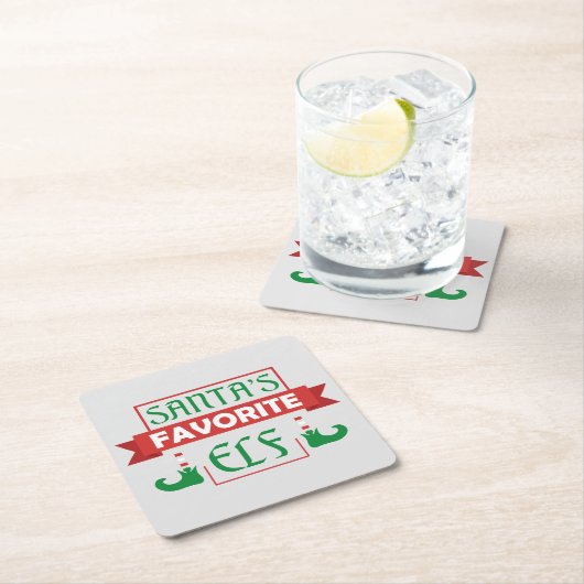 Santa's favoriete Elf Kartonnen Onderzetters (Insitu)