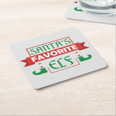 Santa's favoriete Elf Kartonnen Onderzetters (Schuin)