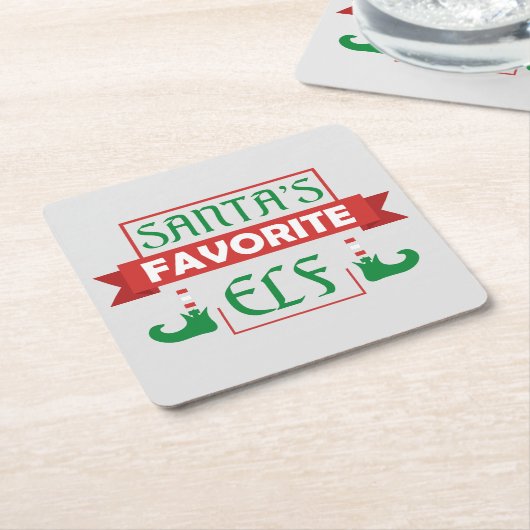 Santa's favoriete Elf Kartonnen Onderzetters (Schuin)