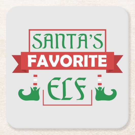 Santa's favoriete Elf Kartonnen Onderzetters (Voorkant)