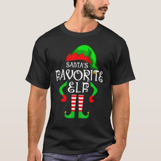 Santa's favoriete Elf Kerstmis Familie Matching Co T-shirt (Voorkant)