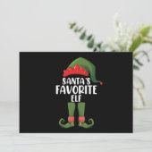 Santas Favoriete Elf Matching Family Kerstmis Kaart (Staand voorkant)