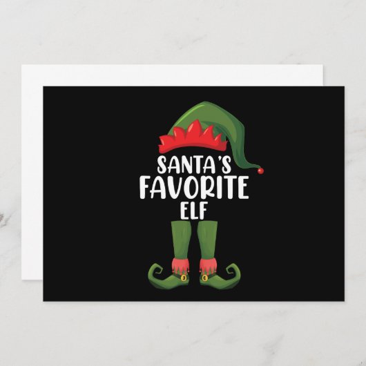 Santas Favoriete Elf Matching Family Kerstmis Kaart (Voorkant / Achterkant)