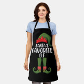 Santas Favoriete Elf Matching Family Kerstmis Schort (Gedragen)