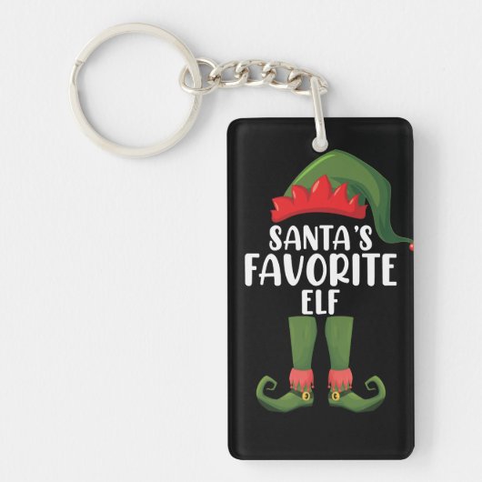 Santas Favoriete Elf Matching Family Kerstmis Sleutelhanger (Voorkant)