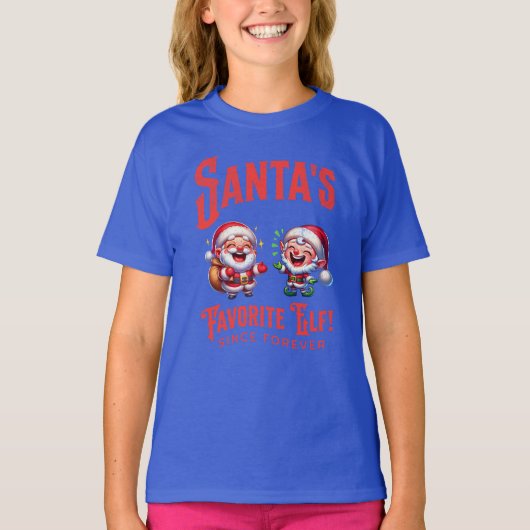 Santa's favoriete elf sinds eeuwig t-shirt (Voorkant)