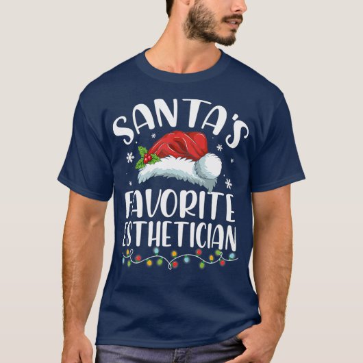 Santas Favoriete Estheticiaanse kerstkerstkerstker T-shirt (Voorkant)