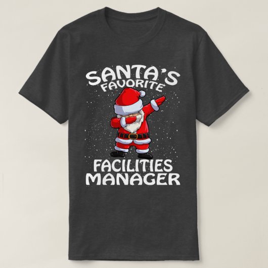 Santas Favoriete Faciliteiten Manager Kerstmis T-shirt (Design voorkant)