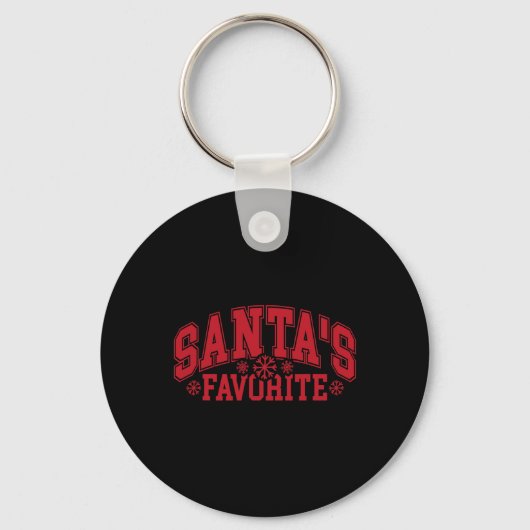 Santa's Favoriete Familie Kerstmis Matching Christ Sleutelhanger (Voorkant)