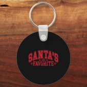 Santa's Favoriete Familie Kerstmis Matching Christ Sleutelhanger (Voorkant)