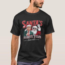 Santa's Favoriete Felon 2024 Kerst Grappig Trump T-shirt