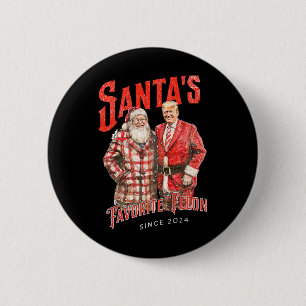Santa's Favoriete Felon Sinds 2024 Kerstmis Xmas F Ronde Button 5,7 Cm