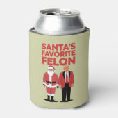 Santa's Favoriete Felon Trump Kerst Republikein Blikjeskoeler (Blikje Voorkant)