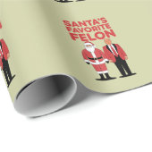 Santa's Favoriete Felon Trump Kerst Republikein Cadeaupapier (Rol Hoek)